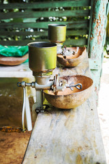 Old coffee grinders and cocoa grinders