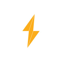 simple geometric thunder flat logo vector