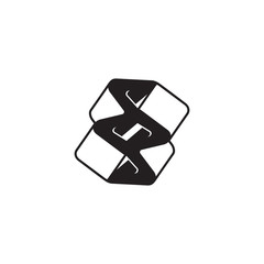 letter ss unique simple geometric logo vector