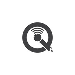 letter iq online signal study symbol logo vector