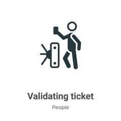 Validating ticket vector icon on white background. Flat vector validating ticket icon symbol sign from modern people collection for mobile concept and web apps design.