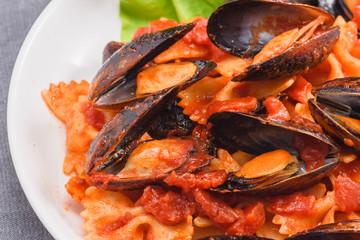 ムール貝のトマトパスタ