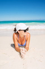 Beautiful girl on the beach