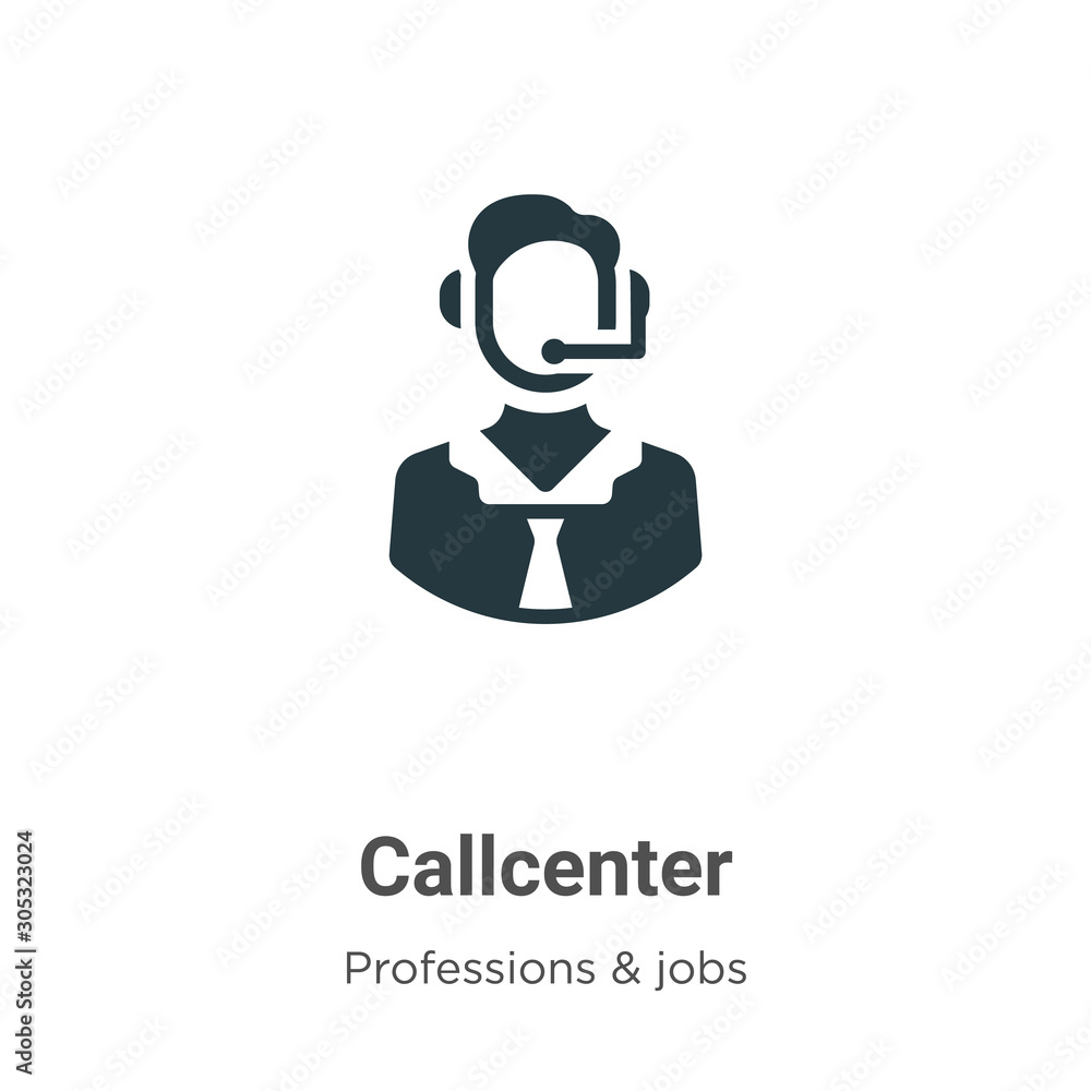 Poster callcenter vector icon on white background. flat vector callcenter icon symbol sign from modern prof
