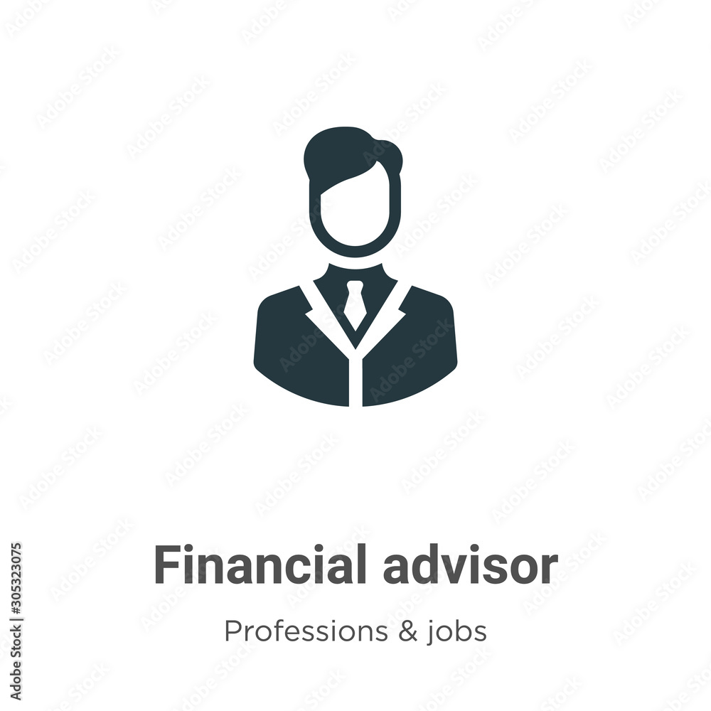 Poster financial advisor vector icon on white background. flat vector financial advisor icon symbol sign fr