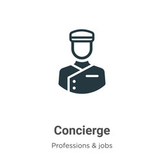 Concierge vector icon on white background. Flat vector concierge icon symbol sign from modern professions collection for mobile concept and web apps design. - obrazy, fototapety, plakaty