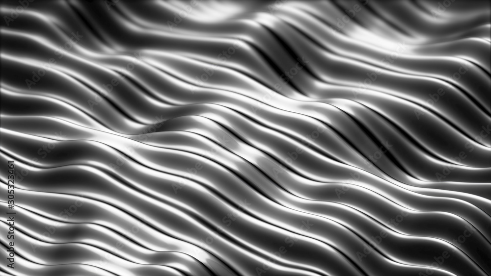 Poster morphing greyscale background with slight depth of field effect - 3d illustration