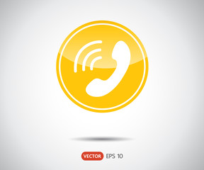 Phone Call vector icon. Style is flat symbol, gray color, rounded angles, logo vector illustration