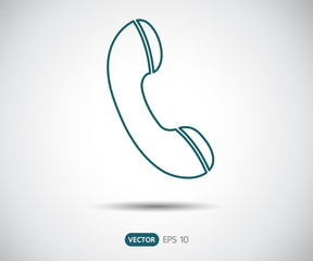 Phone Call vector icon. Style is flat symbol, gray color, rounded angles, logo vector illustration