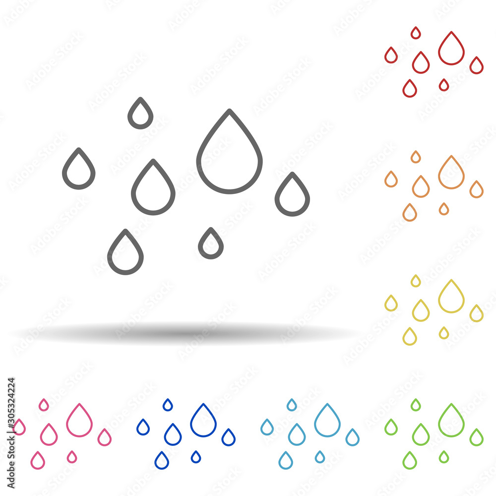 Poster water drops outline in multi color style icon. simple thin line, outline vector of ecology icons for