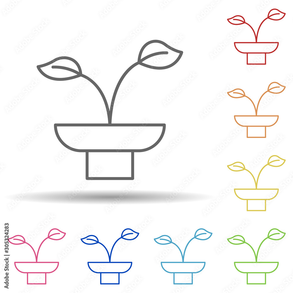 Poster ecological clean outline in multi color style icon. simple thin line, outline vector of ecology icon