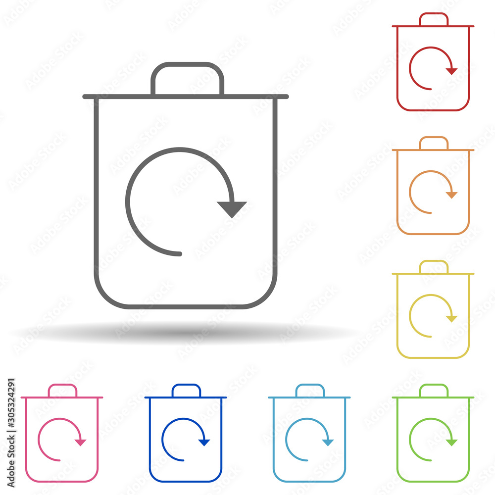 Poster recycling outline in multi color style icon. simple thin line, outline vector of ecology icons for u