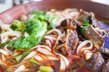 hot braised beef noodle soup