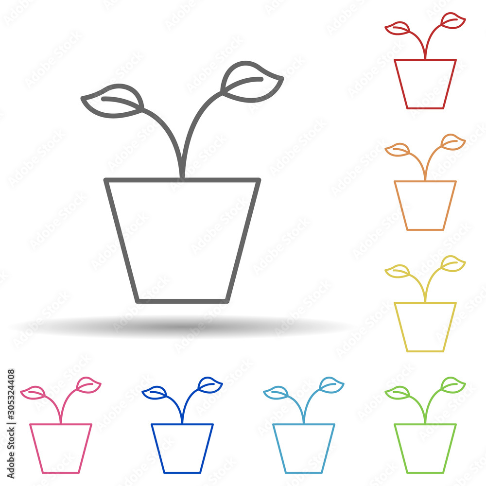 Aufkleber sprout outline in multi color style icon. simple thin line, outline vector of ecology icons for ui a