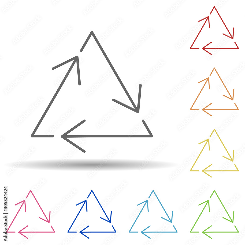 Poster recycling outline in multi color style icon. simple thin line, outline vector of ecology icons for u