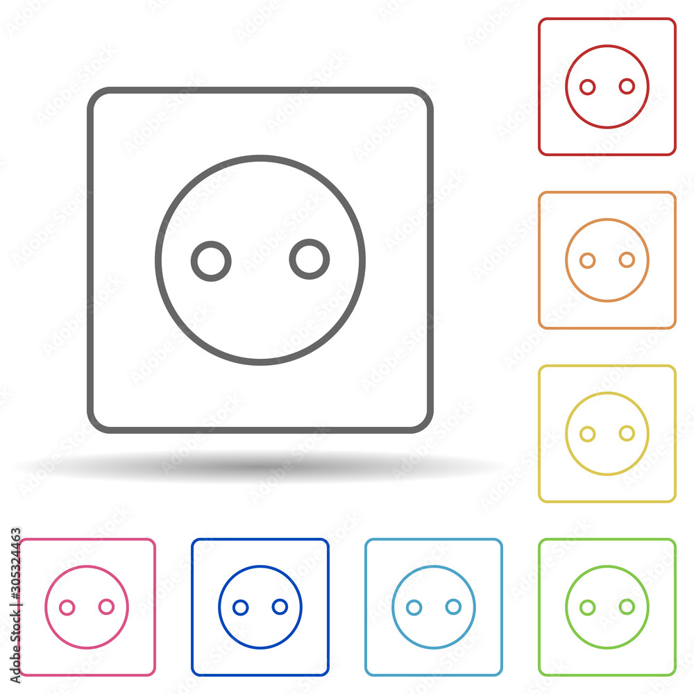 Aufkleber socket outline in multi color style icon. simple thin line, outline vector of ecology icons for ui a