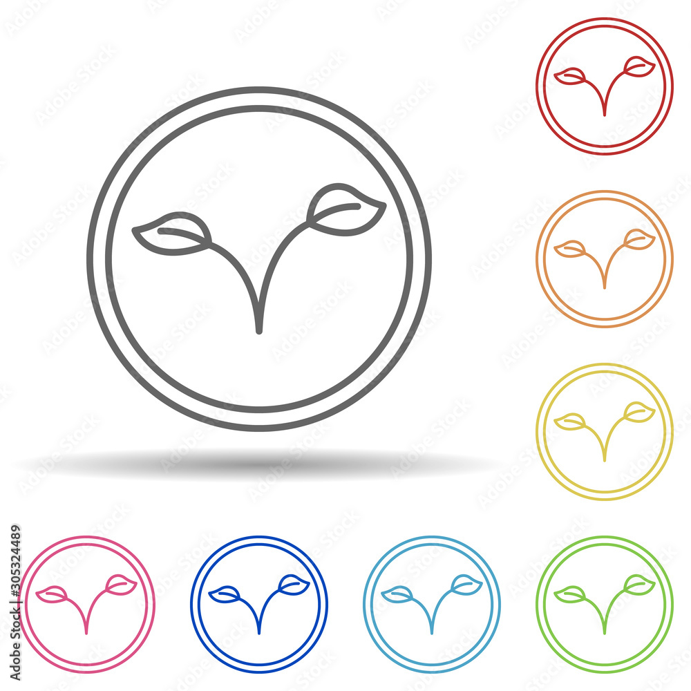Poster plant outline in multi color style icon. simple thin line, outline vector of ecology icons for ui an