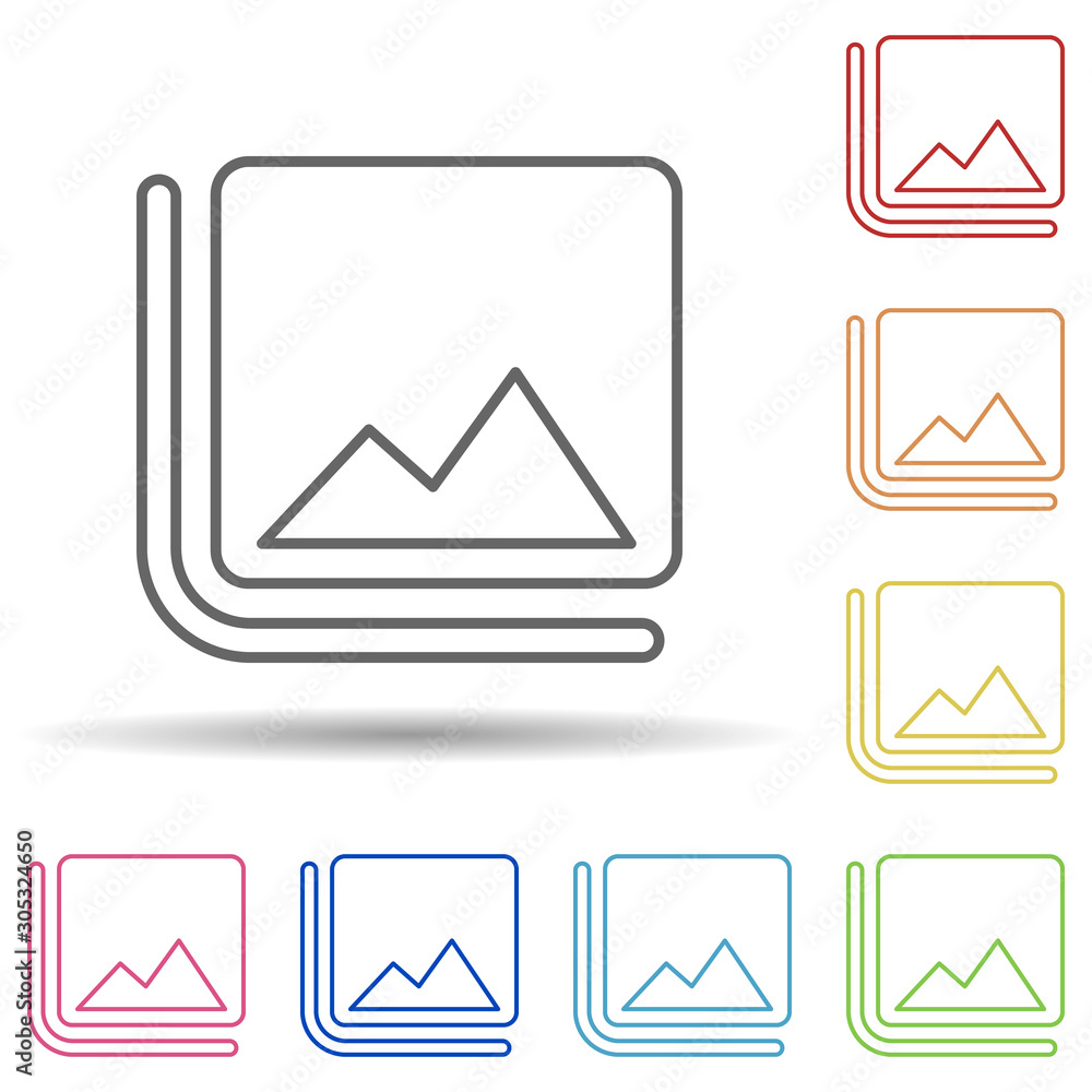 Aufkleber image sign in multi color style icon. simple thin line, outline vector of image icons for ui and ux,