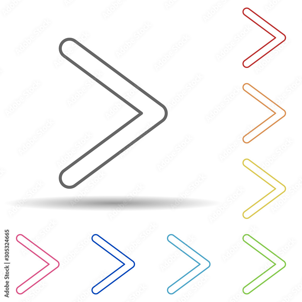 Poster right sign in multi color style icon. simple thin line, outline vector of image icons for ui and ux,