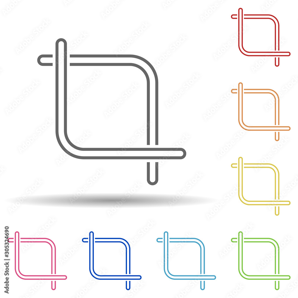 Poster crop sign in multi color style icon. simple thin line, outline vector of image icons for ui and ux, 