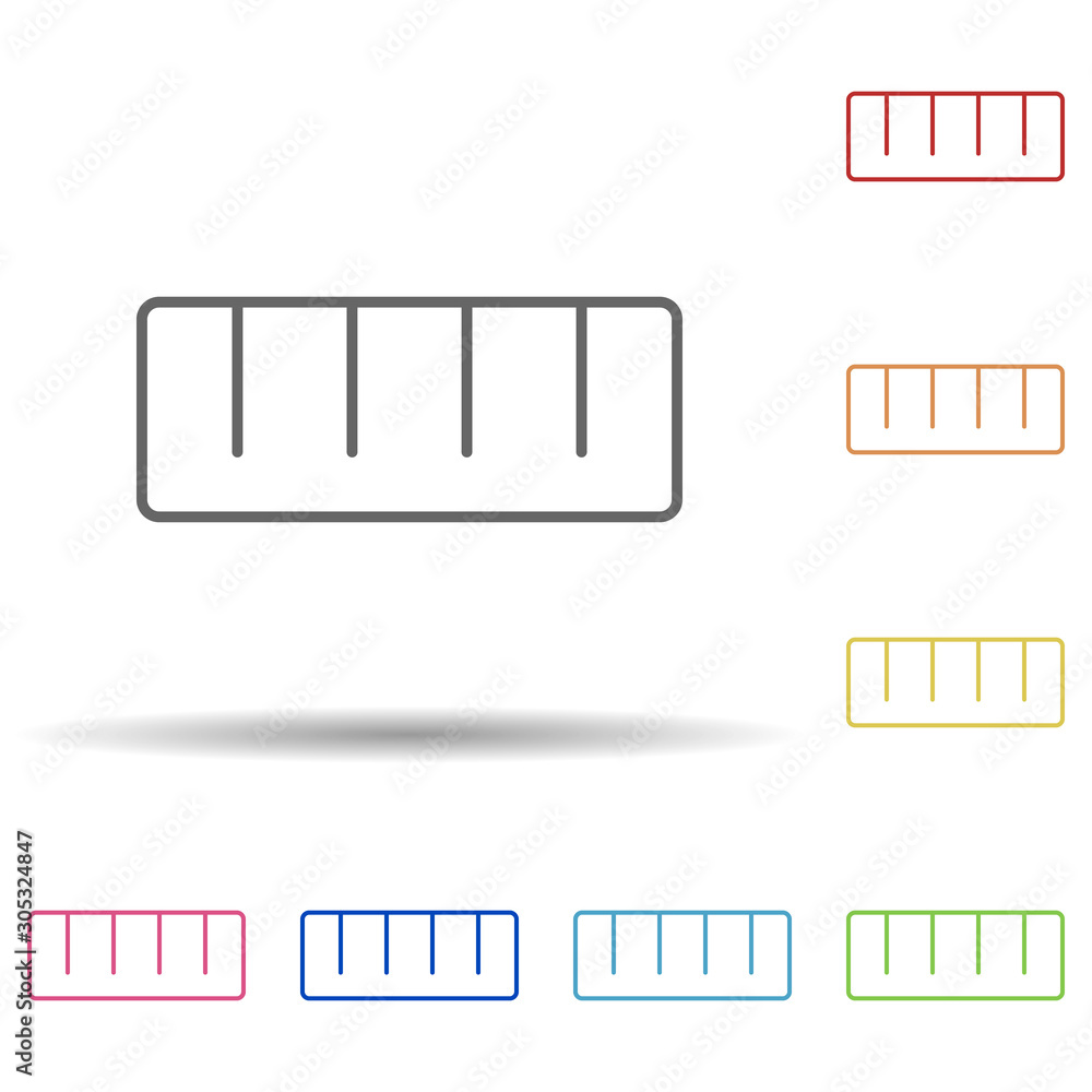 Poster ruler sign in multi color style icon. simple thin line, outline vector of image icons for ui and ux,