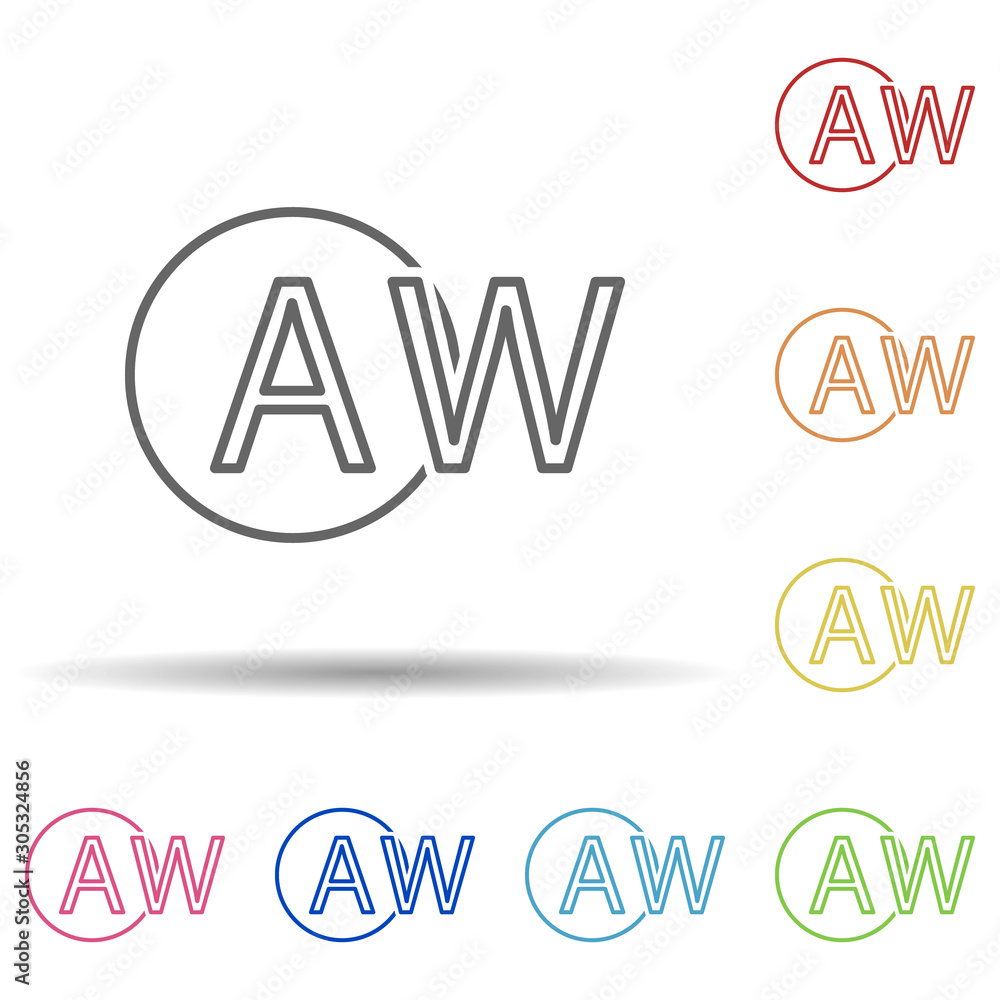 Aufkleber White balance sign in multi color style icon. Simple thin line, outline vector of image icons for ui and ux, website or mobile application