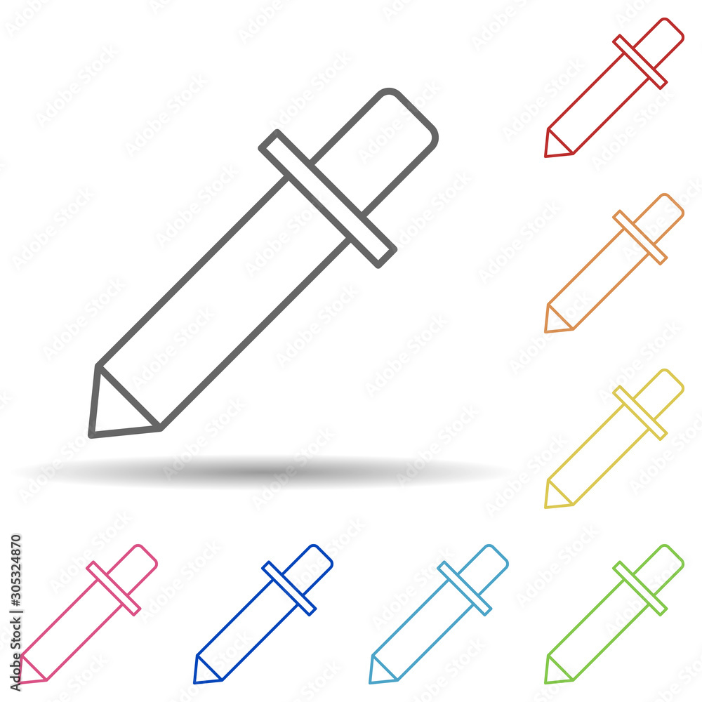 Poster pipette sign in multi color style icon. simple thin line, outline vector of image icons for ui and u