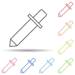 Pipette sign in multi color style icon. Simple thin line, outline vector of image icons for ui and ux, website or mobile application