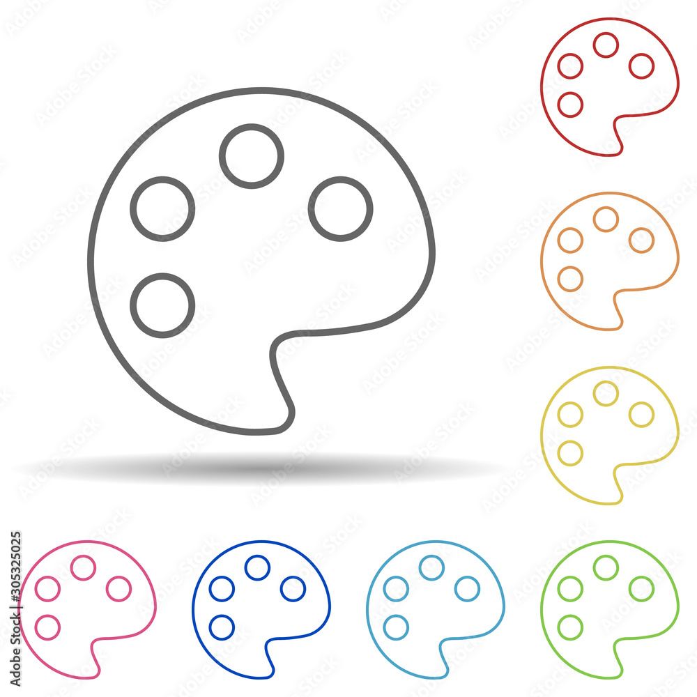 Aufkleber palette sign in multi color style icon. simple thin line, outline vector of image icons for ui and u