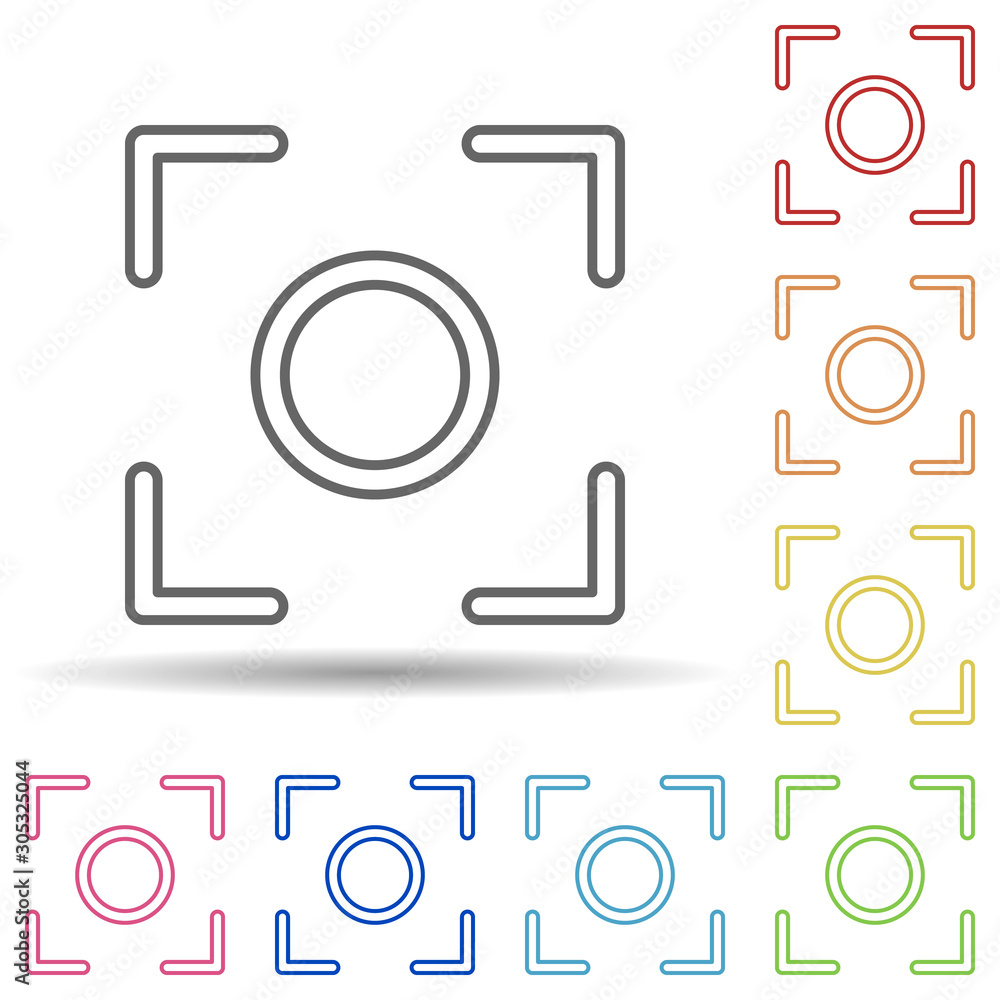 Aufkleber center focus sign in multi color style icon. simple thin line, outline vector of image icons for ui 