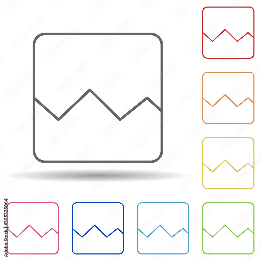 Poster broken image sign in multi color style icon. simple thin line, outline vector of image icons for ui 