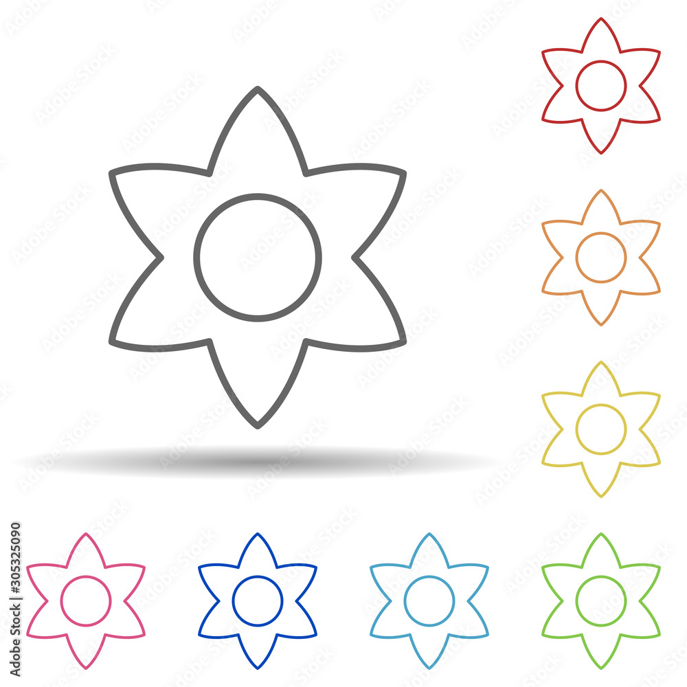 Poster flower sign in multi color style icon. simple thin line, outline vector of image icons for ui and ux