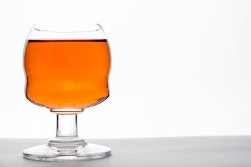Red Wine in glass on white background