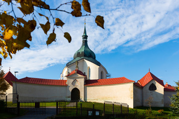 Fototapeta na wymiar Church of St John of Nepomuk at Zelena hora, Czech Republic