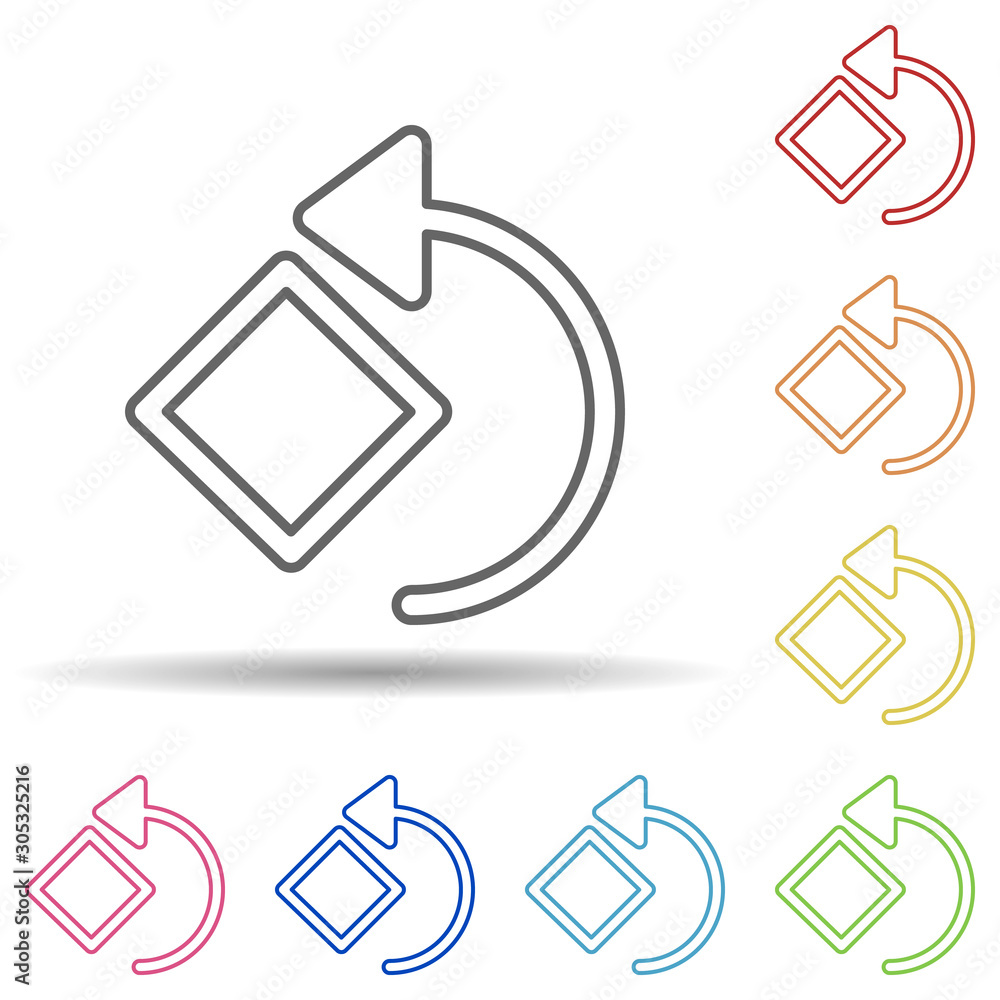 Aufkleber rotate sign in multi color style icon. simple thin line, outline vector of image icons for ui and ux