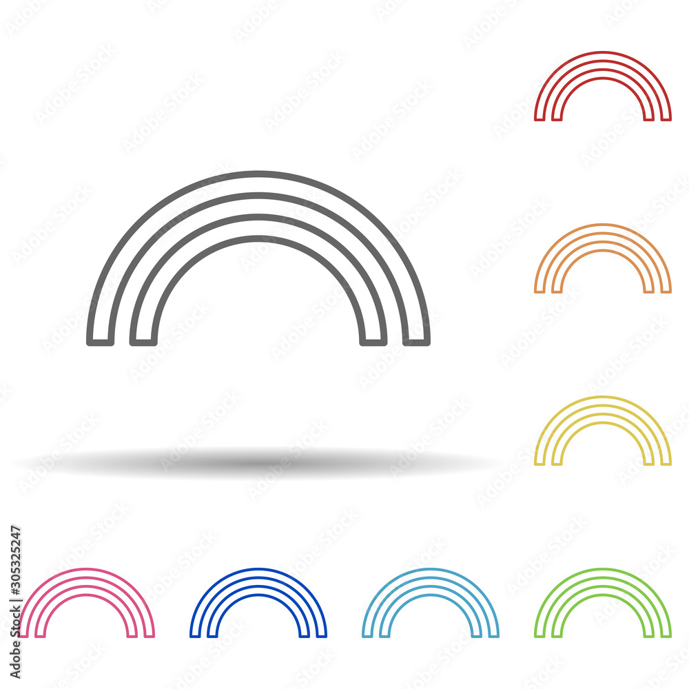 Aufkleber semicircles sign in multi color style icon. simple thin line, outline vector of image icons for ui a