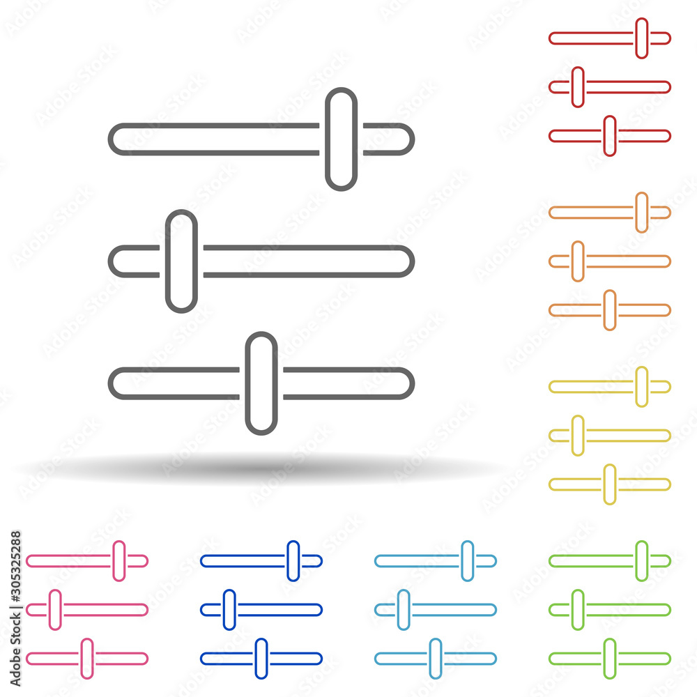 Aufkleber settings sign in multi color style icon. simple thin line, outline vector of image icons for ui and 