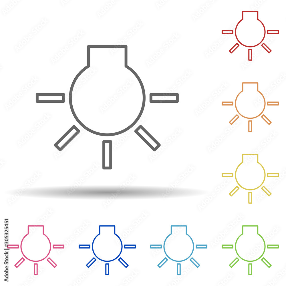 Aufkleber incandescent sign in multi color style icon. simple thin line, outline vector of image icons for ui 