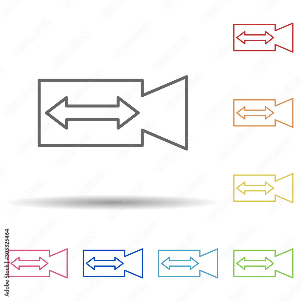 Aufkleber switch video sign in multi color style icon. simple thin line, outline vector of image icons for ui 