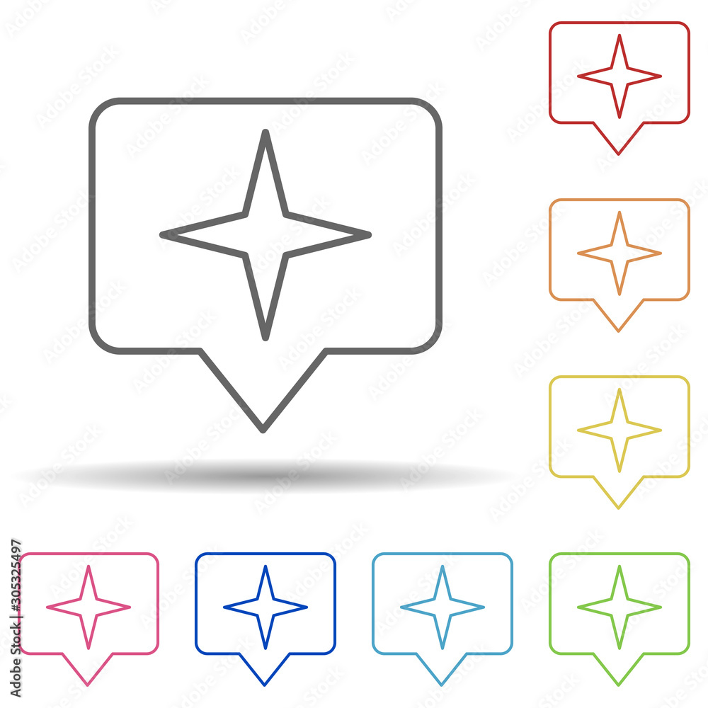 Aufkleber star sign in multi color style icon. simple thin line, outline vector of image icons for ui and ux, 