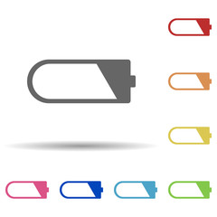 Charged battery in multi color style icon. Simple glyph, flat vector of web icons for ui and ux, website or mobile application