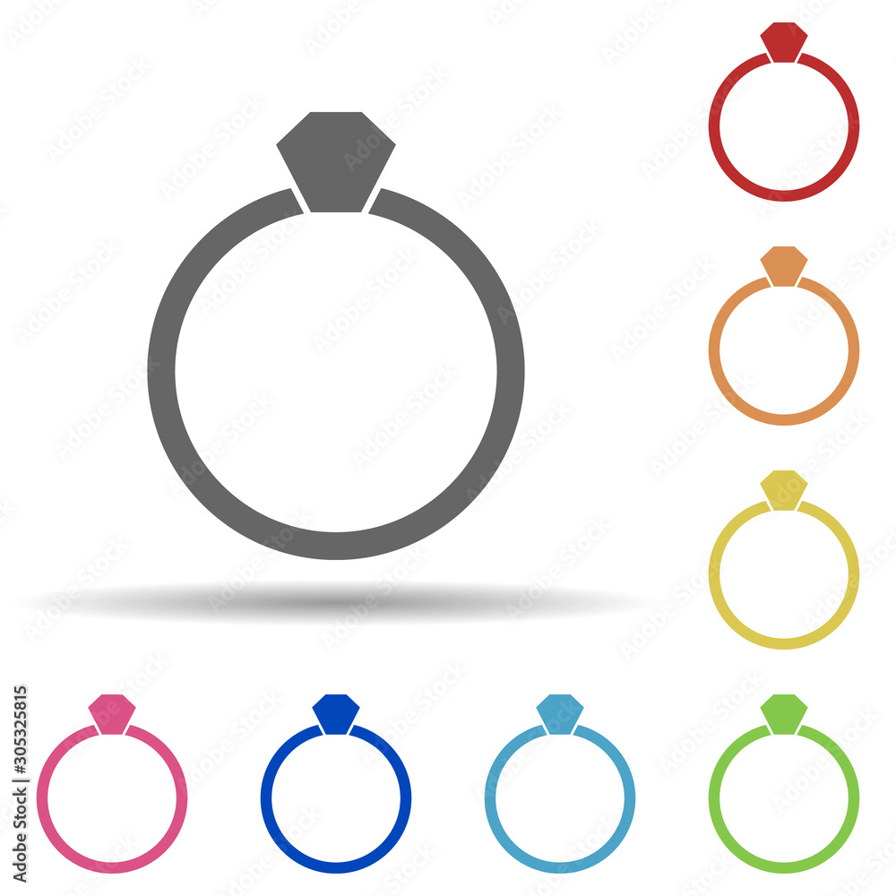 Poster wedding ring in multi color style icon. simple glyph, flat vector of web icons for ui and ux, websit