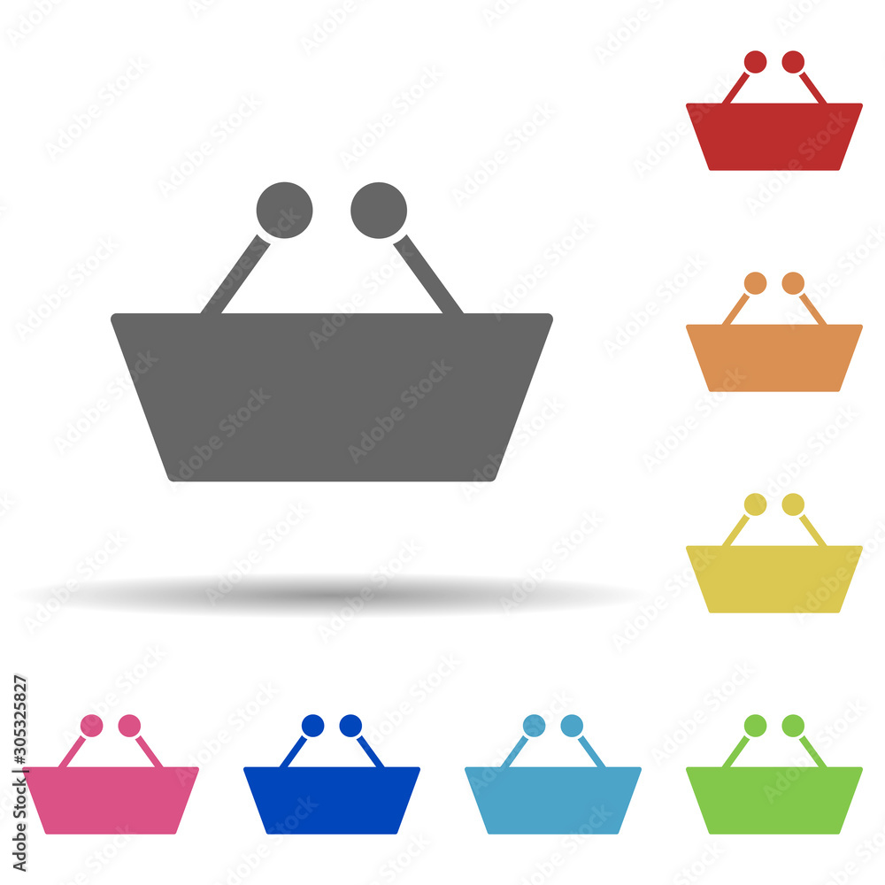 Poster shop basket in multi color style icon. simple glyph, flat vector of web icons for ui and ux, website