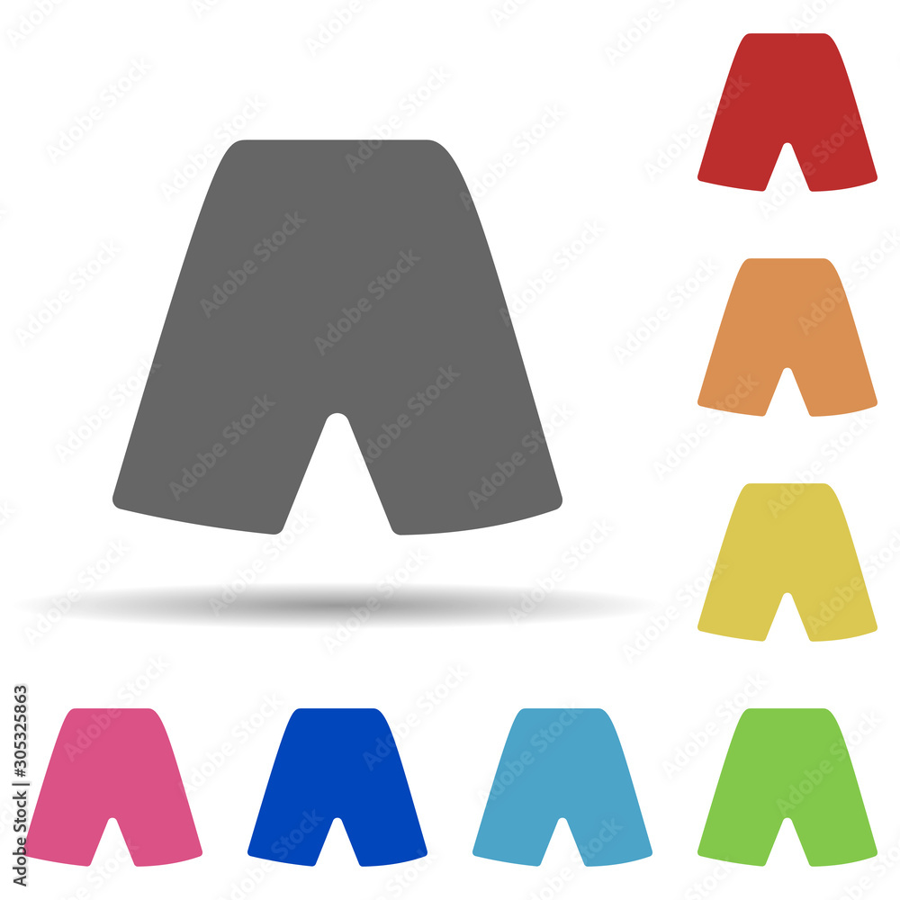 Poster shorts in multi color style icon. simple glyph, flat vector of web icons for ui and ux, website or m
