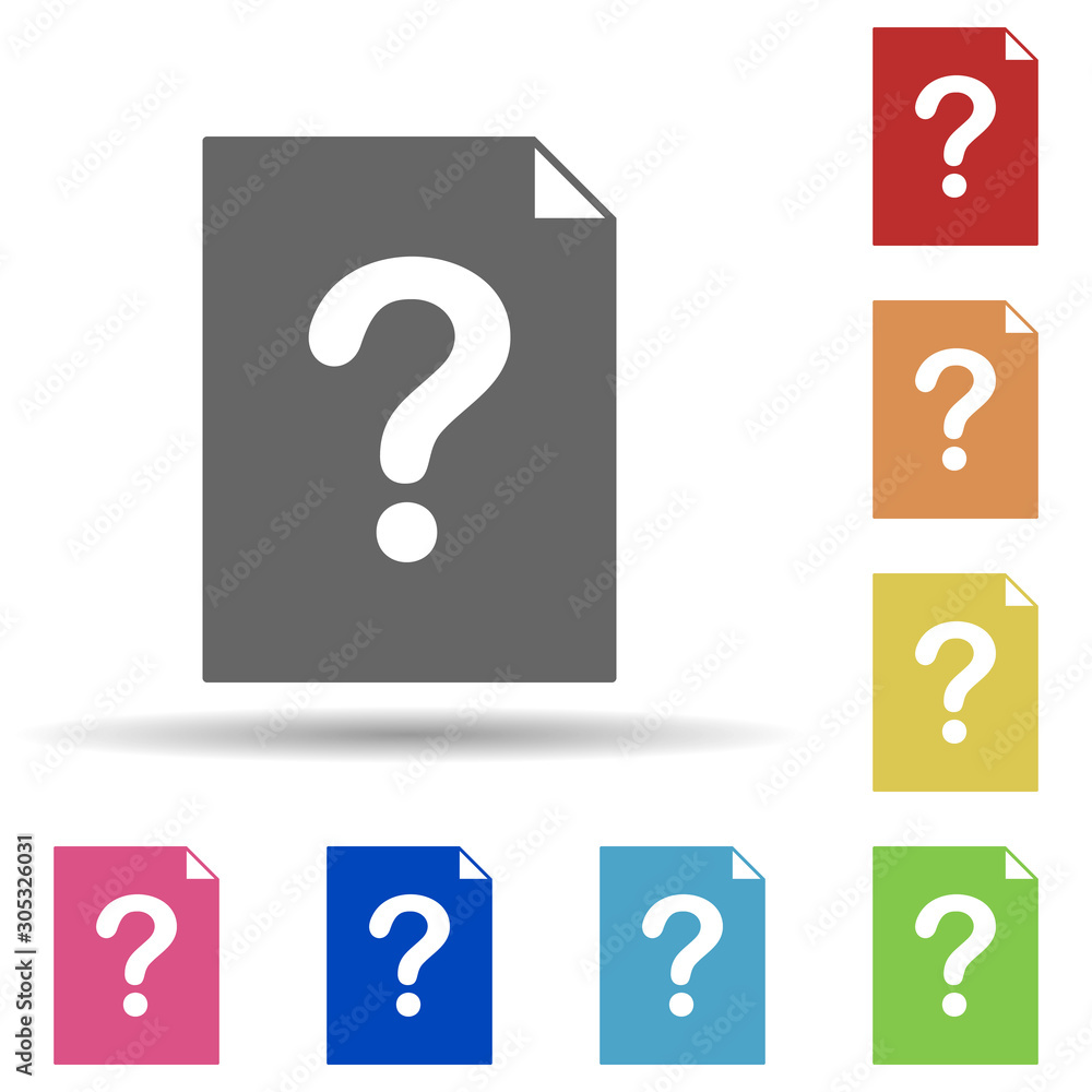 Poster unknown document in multi color style icon. simple glyph, flat vector of web icons for ui and ux, we