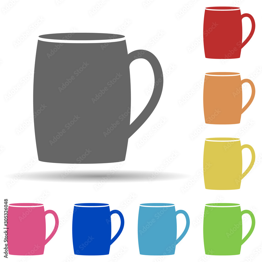 Poster tea cup in multi color style icon. simple glyph, flat vector of web icons for ui and ux, website or 