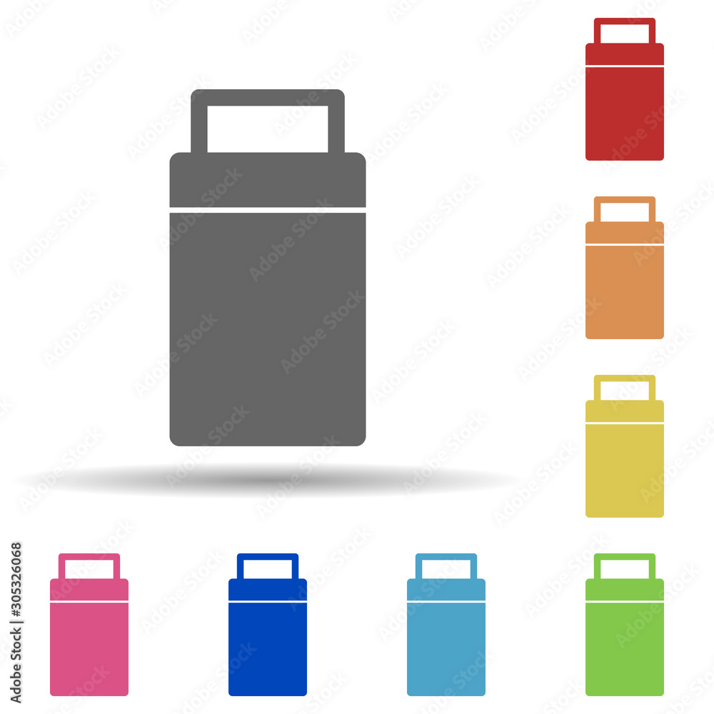 Aufkleber suitcase in multi color style icon. simple glyph, flat vector of web icons for ui and ux, website or