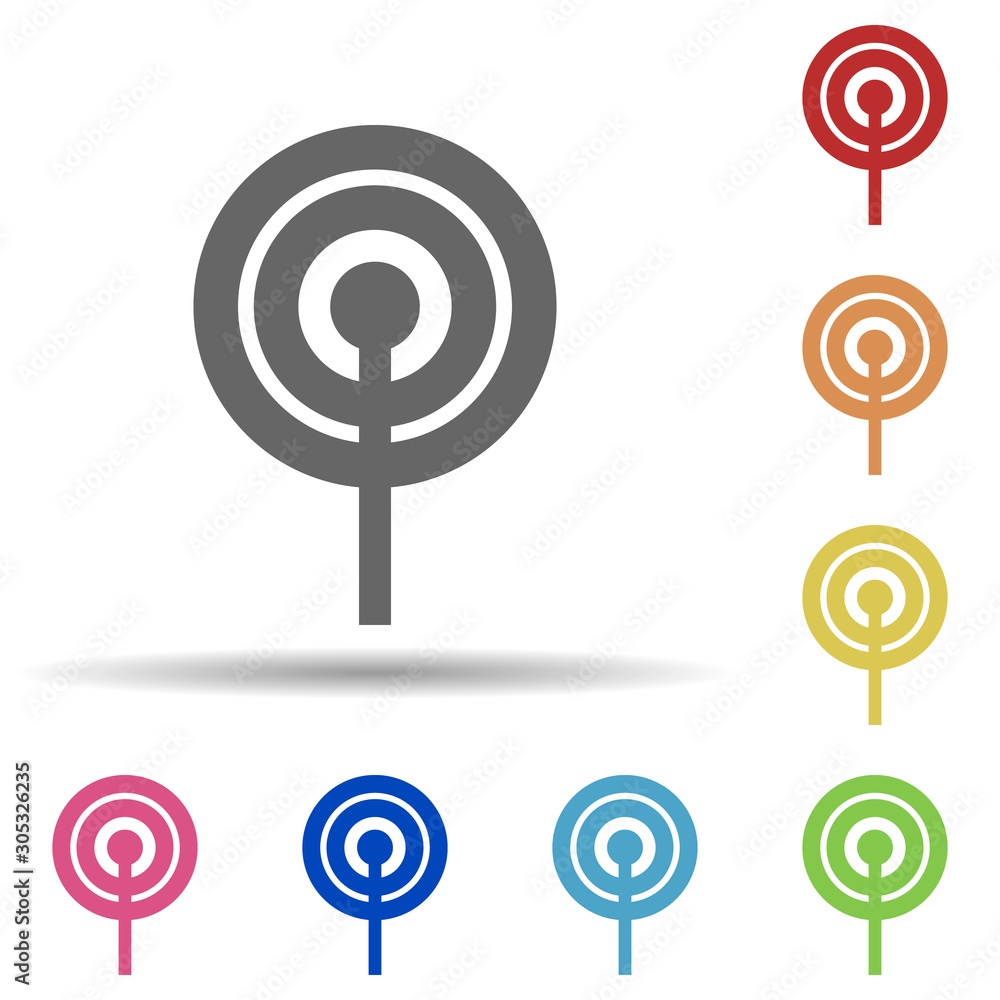 Poster antenna sign in multi color style icon. simple glyph, flat vector of web icons for ui and ux, websit