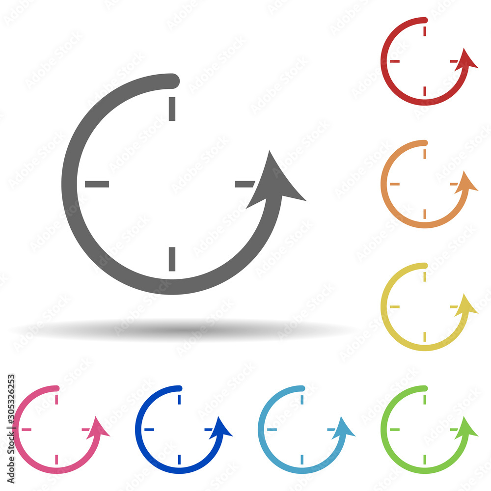 Poster reversal arrow in multi color style icon. simple glyph, flat vector of web icons for ui and ux, webs