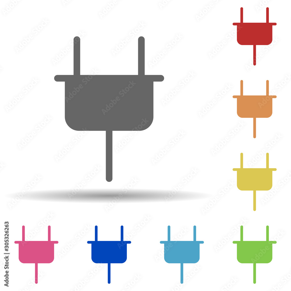 Poster electrical plug in multi color style icon. simple glyph, flat vector of web icons for ui and ux, web